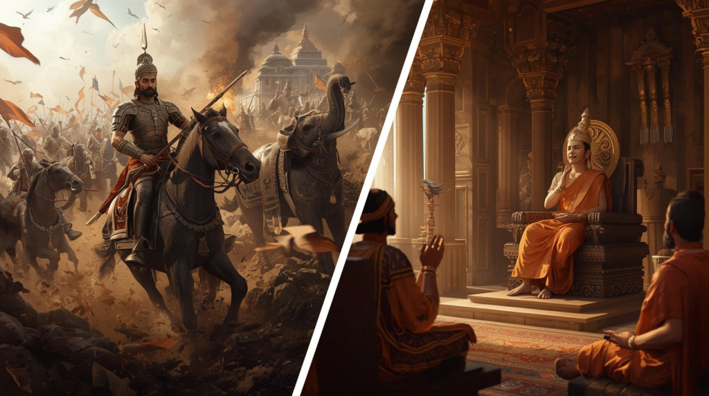 Emperor Ashoka during the Kalinga War