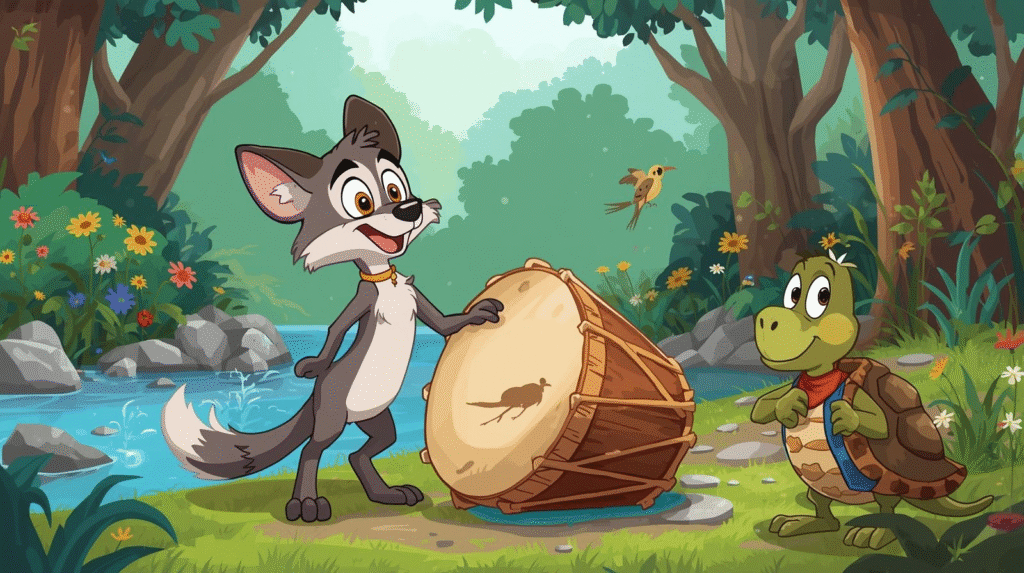 Jackal and the Drum story